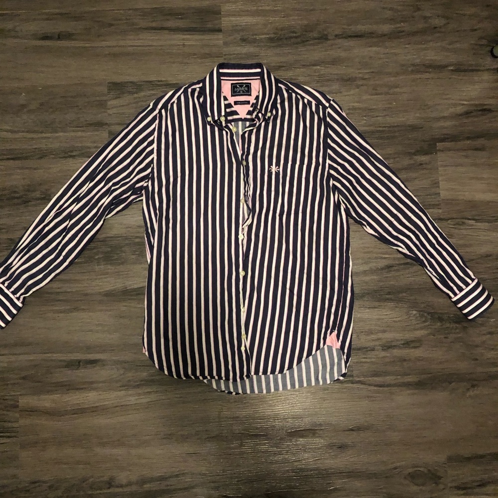Vintage J Crew Pink/Blue Striped Button Down 🎉